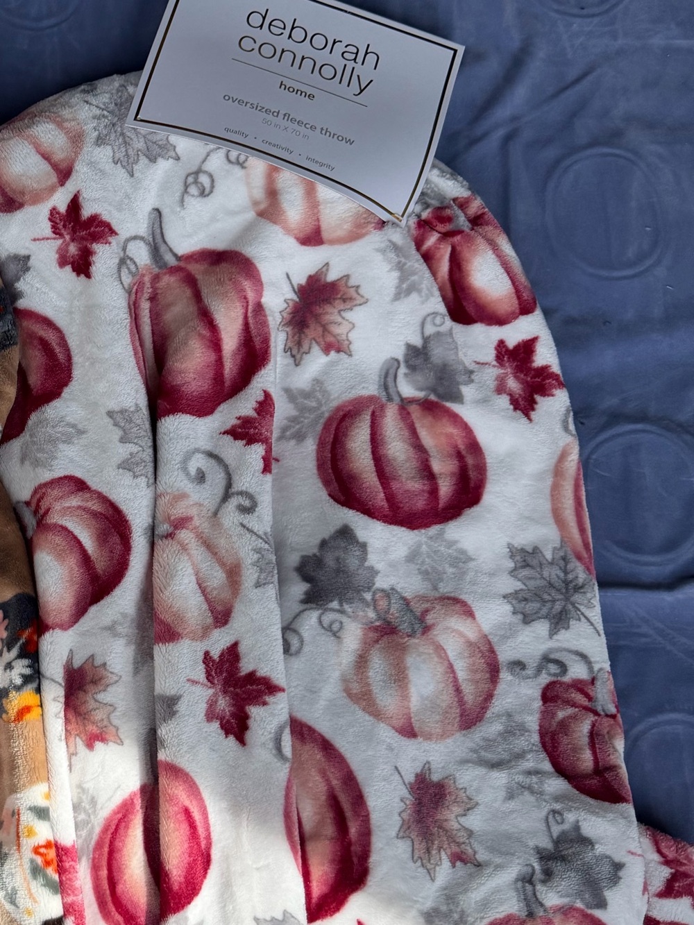 deborah connolly pink Pumpkin throw blanket new